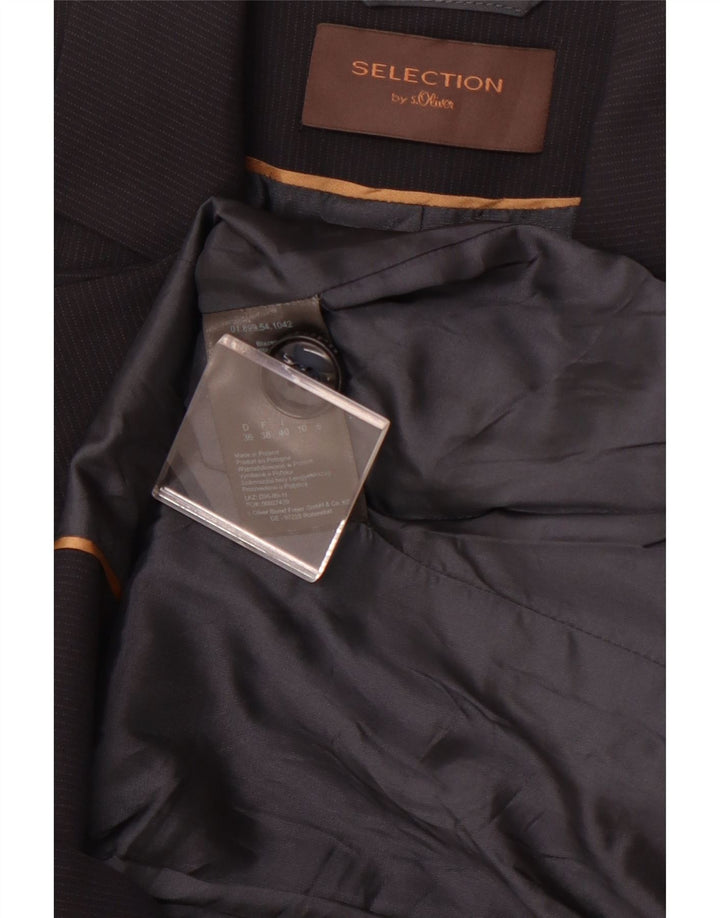 S.OLIVER Jachetă pentru femei cu 2 nasturi, Marea Britanie 10, cu dungi mici, bleumarin