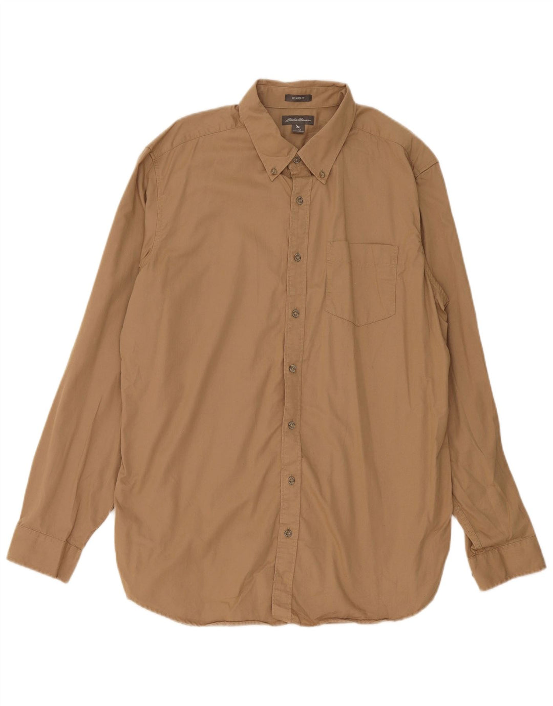 Cămașă înaltă pentru bărbați Eddie Bauer, mare, bej, bumbac