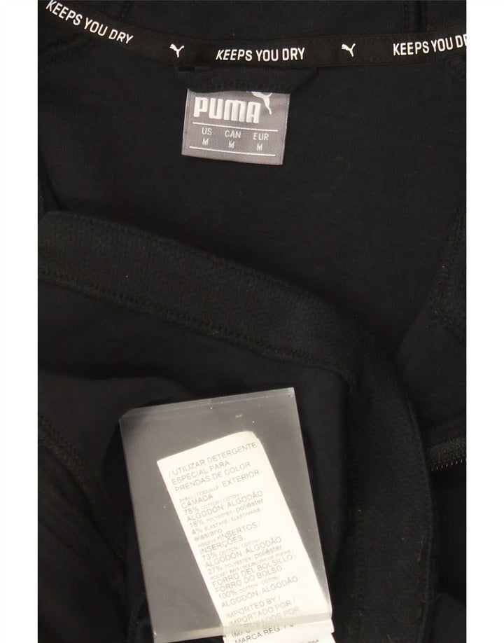 Pulover Puma pentru bărbați, cu fermoar, bumbac mediu negru
