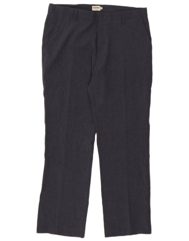 Pantaloni de costum Farah pentru bărbați, cu tăiere clasică, L38 L31, poliester bleumarin