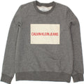 CALVIN KLEIN JEANS Womens Graphic Sweatshirt Jumper UK 14 Medium Grey Vintage Calvin Klein Jeans and Second-Hand Calvin Klein Jeans from Messina Hembry 