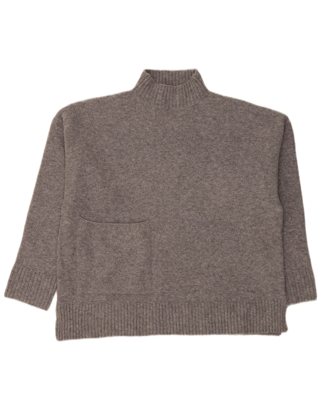 Pulover oversize cu gât țestoasă pentru femei Zara UK 10 Mic gri acrilic