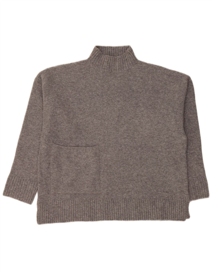 Pulover oversize cu gât țestoasă pentru femei Zara UK 10 Mic gri acrilic