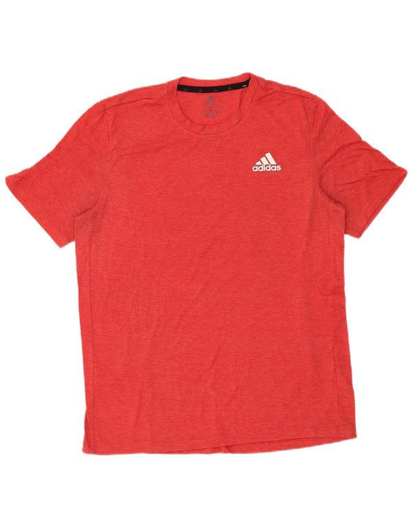 Adidas Mens Aeroready T-Shirt Top Medium Red Polyester