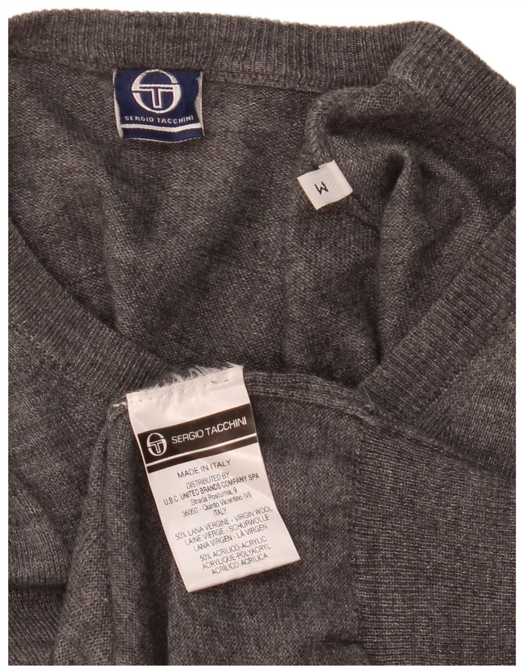 Sergio Tacchini Womens Vest Tank Top UK 14 Medium Gri Pete Wool
