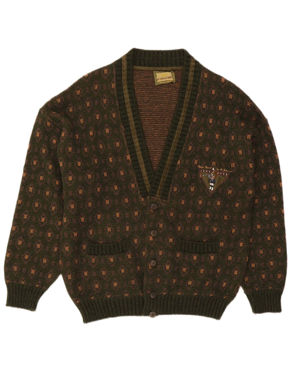 Pulover cardigan pentru bărbați Il Granchio, mare, verde, geometric, acrilic