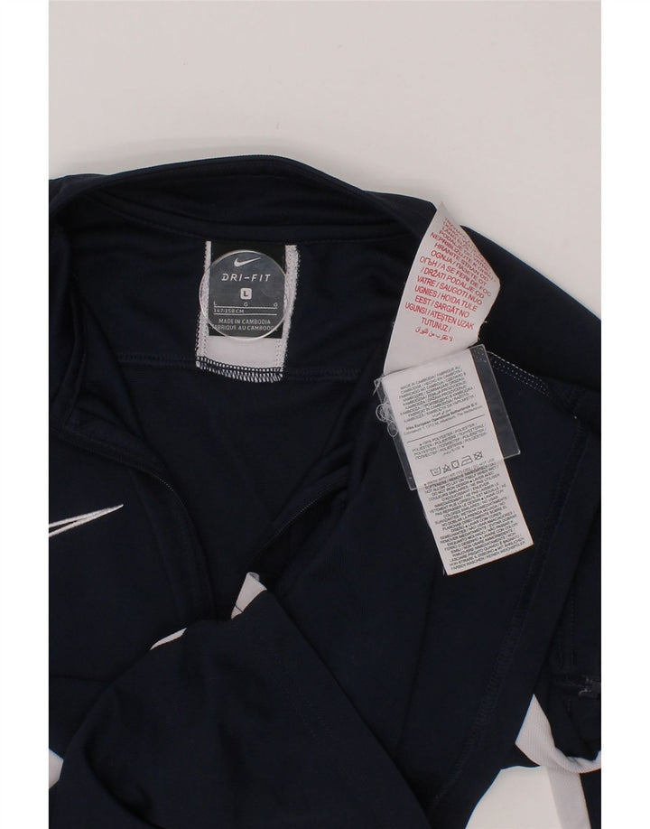NIKE Boys Dri Fit Tracksuit Top Jacket 12-13 Years Large  Navy Blue Vintage Nike and Second-Hand Nike from Messina Hembry 