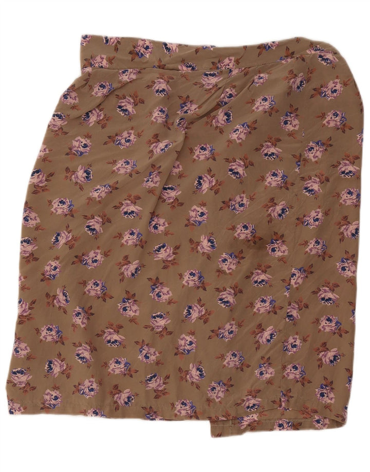 Fusta W34 Vintage pentru femei, mare, bej, florală