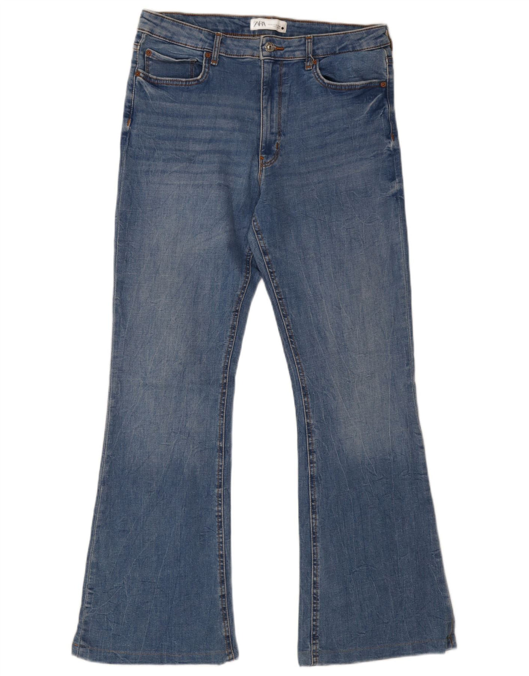 Blugi evazați pentru femei Zara EU 44 XL W34 L31 Bumbac albastru