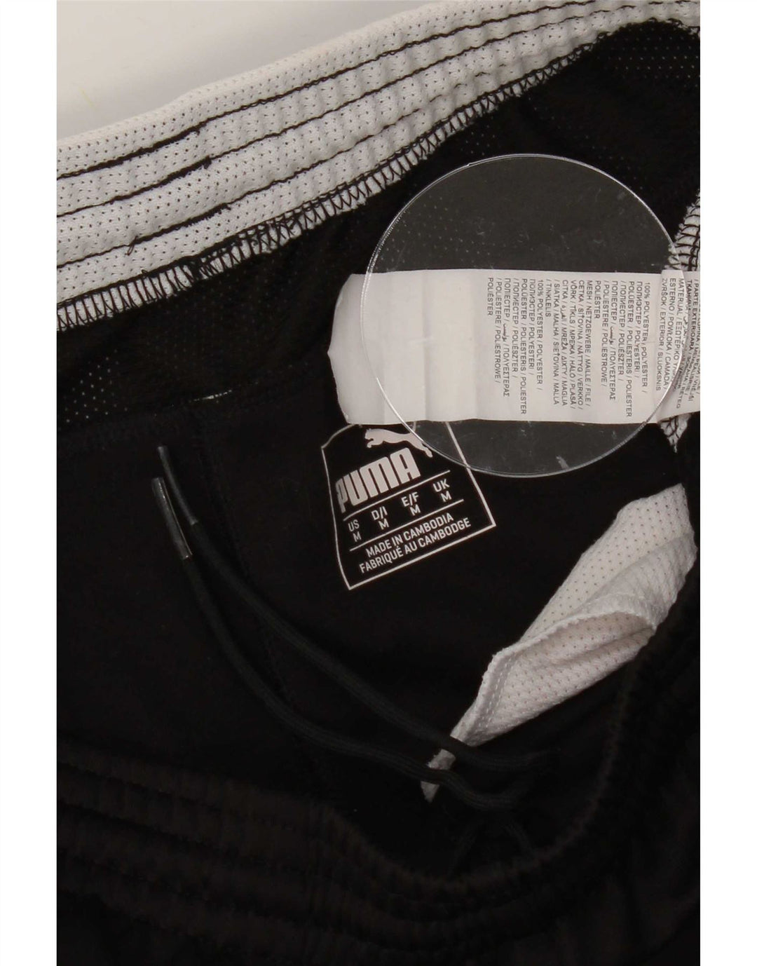 Pantaloni scurți sport grafic Puma pentru bărbați, poliester mediu negru