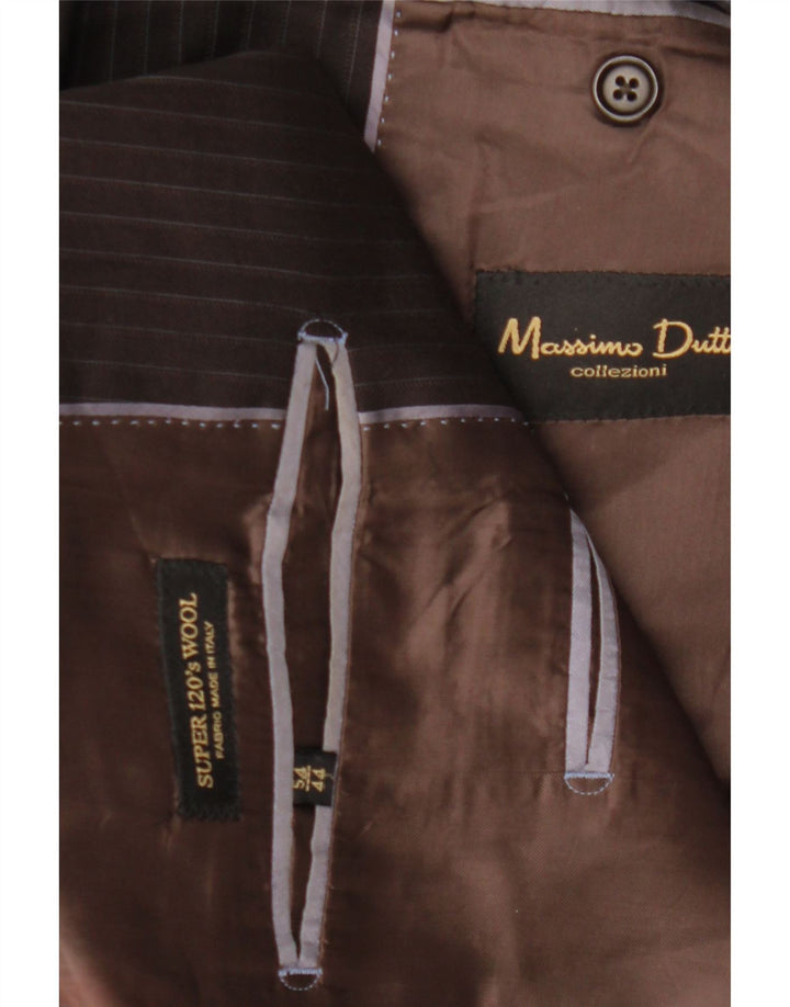 MASSIMO DUTTI Jachetă pentru bărbați cu 2 nasturi EU 54 XL Lână maro cu dungi