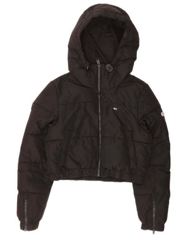 Jachetă căptușită cu glugă supradimensionată pentru femei Tommy Hilfiger UK 6 XS Negru