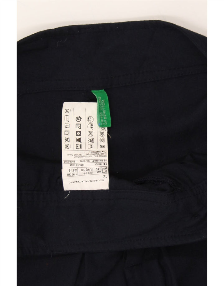 BENETTON Womens Pegged Cropped Trousers IT 42 Medium W30 L26 Navy Blue Vintage Benetton and Second-Hand Benetton from Messina Hembry 