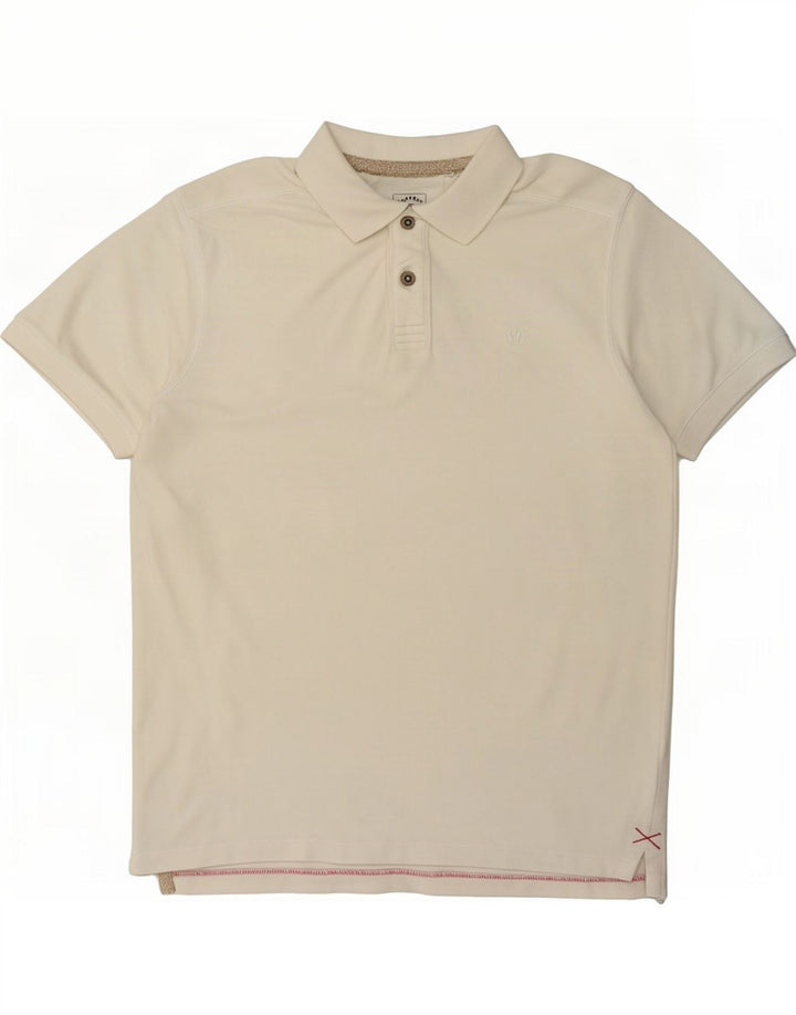 Tricou polo pentru bărbați Fat Face, bumbac alb, mediu