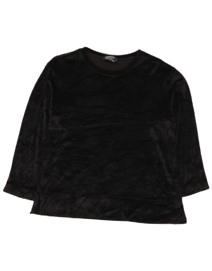 Max Mara Womens Weekend Velour Top cu mâneci 3/4 UK 16 Large Black Rayon
