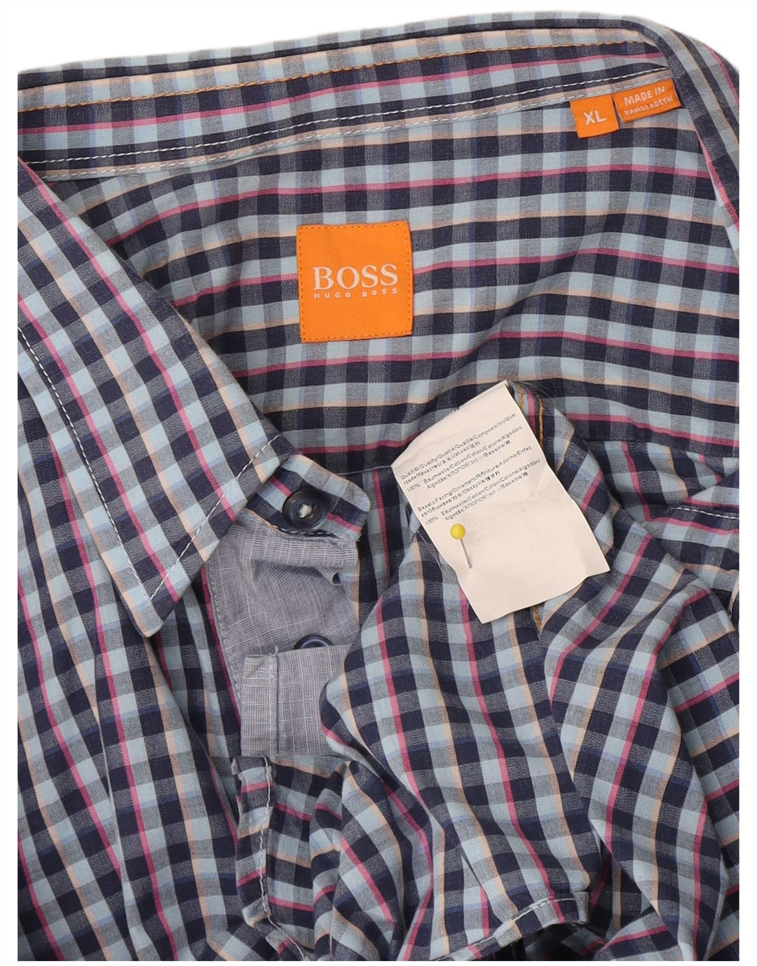 Cămașă pentru bărbați Hugo Boss XL Blue Check Bumbac