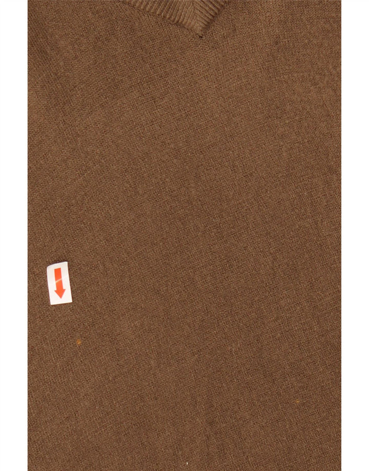 MARKS & SPENCER Pulover cu decolteu în V Blue Harbour pentru bărbați, maro mare