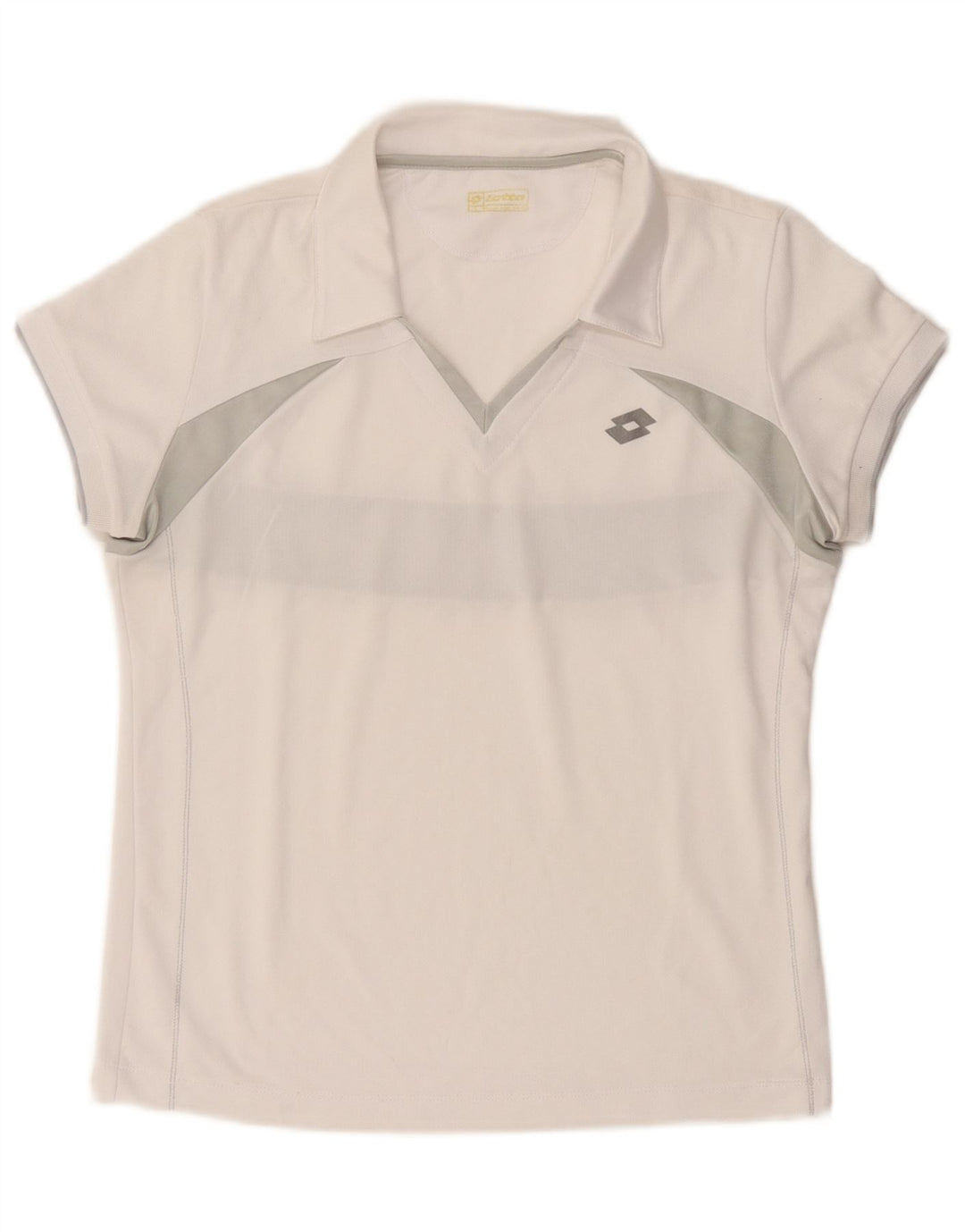 Tricou polo pentru femei Lotto UK 12 Medium White Colorblock