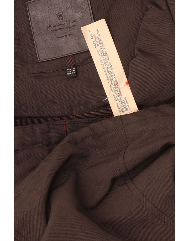 Jachetă parka cu glugă Massimo Dutti pentru femei UK 14 Poliester maro mediu