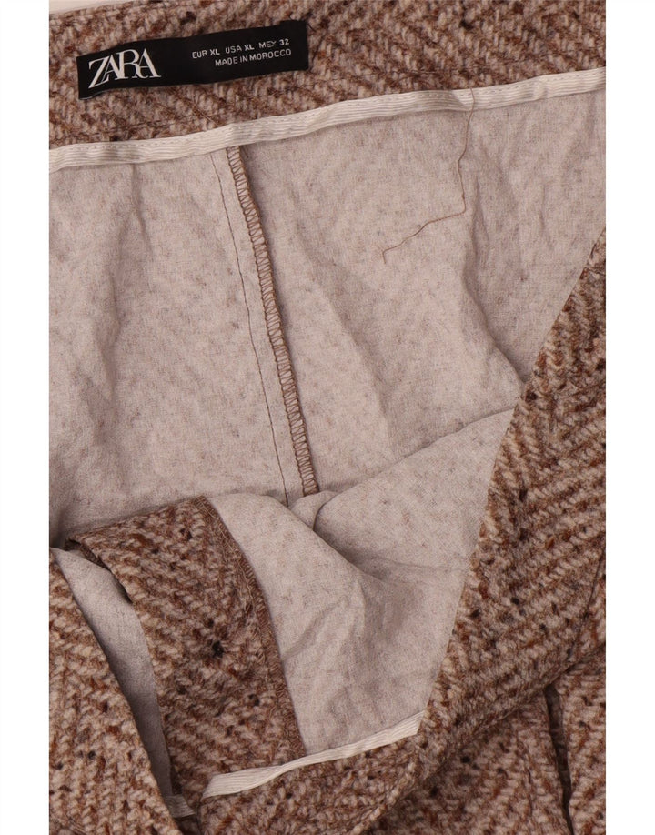 Fusta Midi pentru Damă Zara XL W32 Maro Chevron