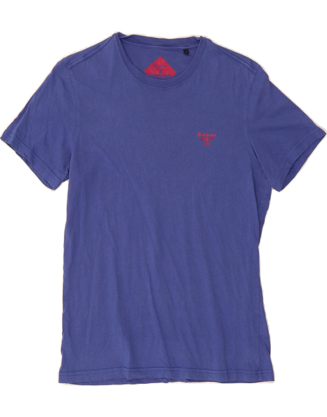 BARBOUR Mens Slim Fit T-Shirt Top Small Blue Cotton Vintage Barbour and Second-Hand Barbour from Messina Hembry 