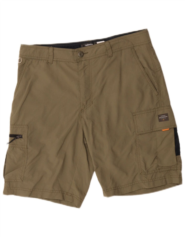 Pantaloni scurți de înot Cargo Quiksilver pentru bărbați, poliester mediu kaki