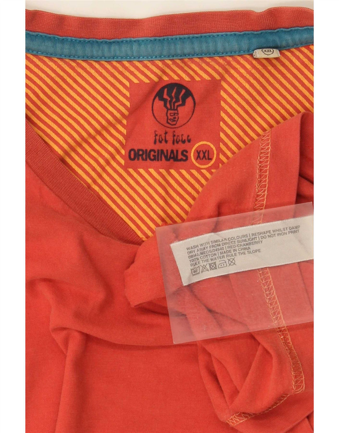 Tricou pentru bărbați Fat Face Top 2XL bumbac portocaliu
