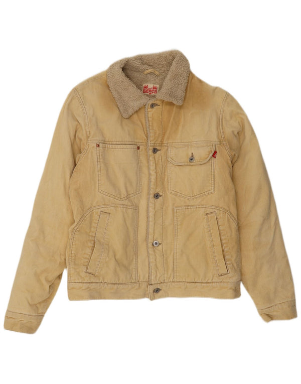 Jachetă pentru bărbați Bench Sherpa Corduroy UK 40, mare, bej, bumbac