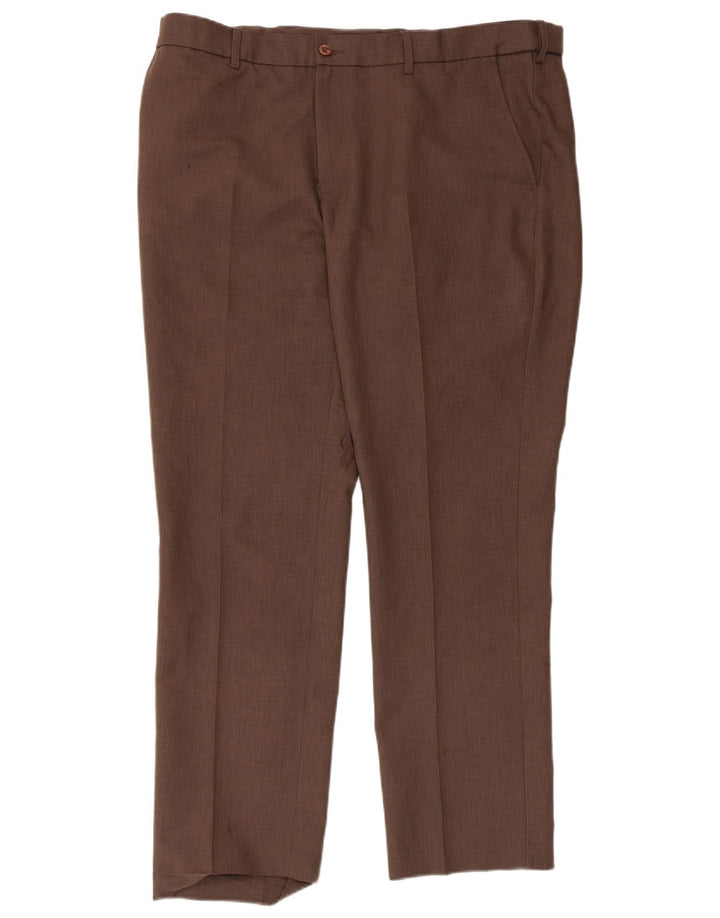 Farah Pantaloni Chino Drepți Bărbați L40 L31 Maro Poliester