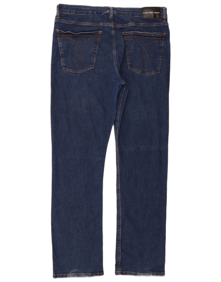 Calvin Klein Blugi Distressed drepte pentru bărbați IT 48 Medium W38 L33 Bleumarin