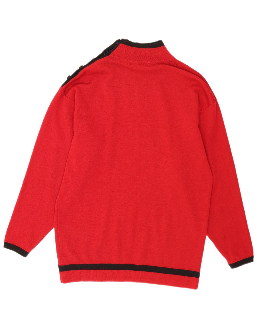 Windsmoor Pulover cu gât cu nasturi pentru femei UK 14 Medium Red Colorblock
