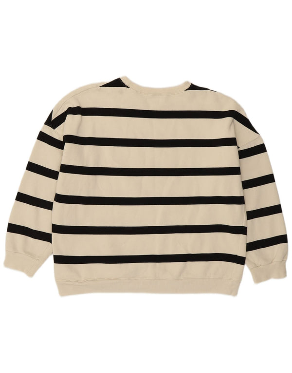 MINT VELVET Pulover pentru femei UK 14 Bumbac cu dungi albe medii