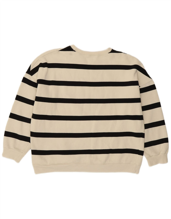 MINT VELVET Pulover pentru femei UK 14 Bumbac cu dungi albe medii