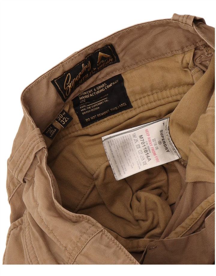 Pantaloni cargo subțiri Superdry pentru bărbați L30 L32 bumbac bej