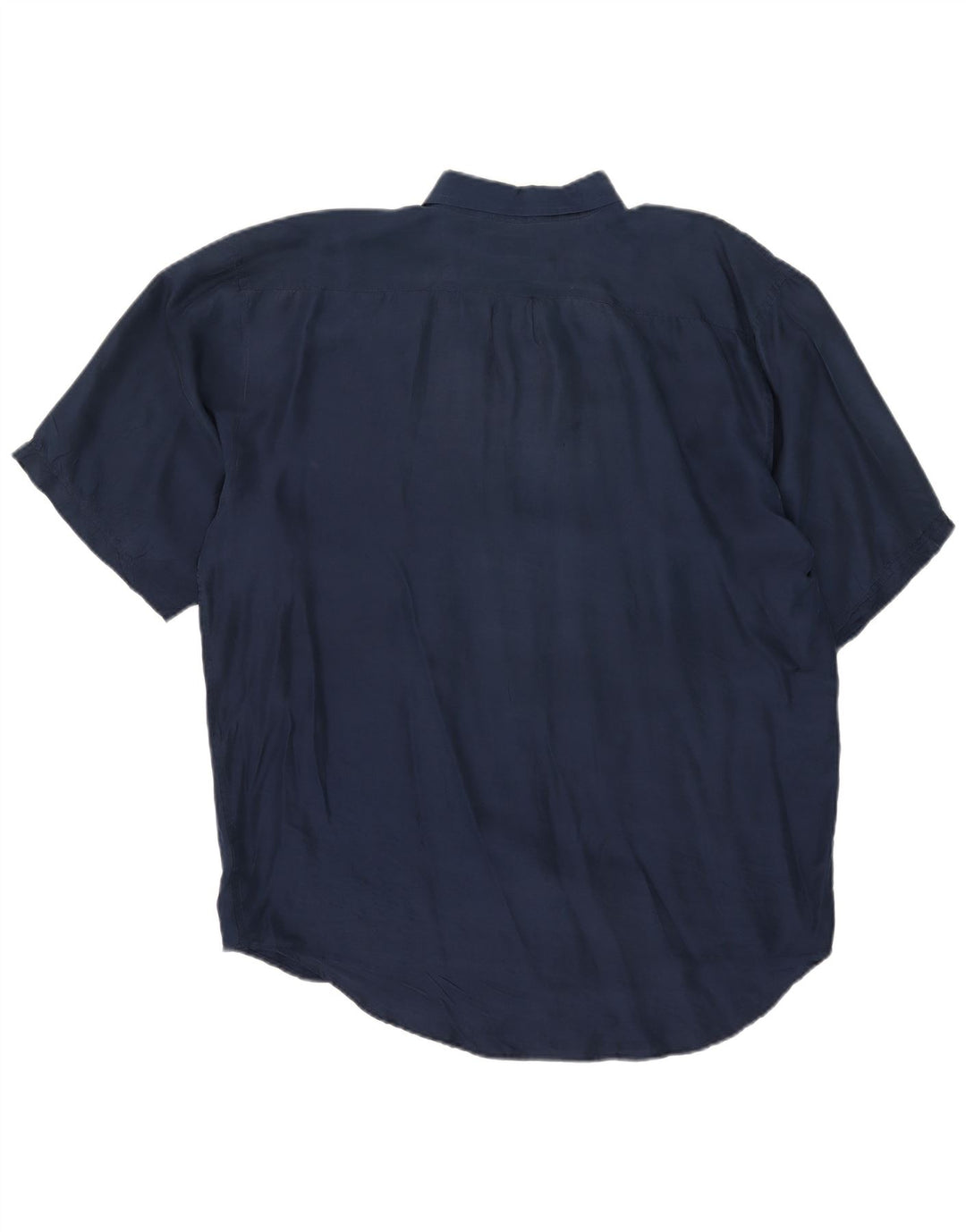 Cămașă Vintage pentru bărbați cu mânecă scurtă XL Bleumarin Mătase
