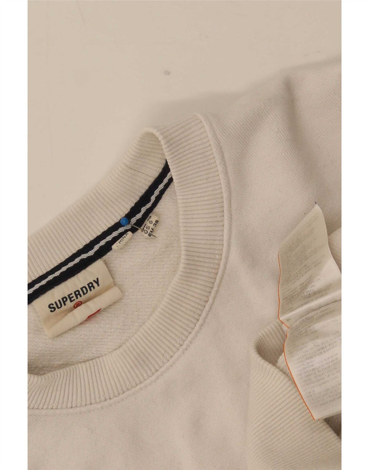 Pulover supradimensionat cu grafic Superdry pentru femei UK 10 Small White