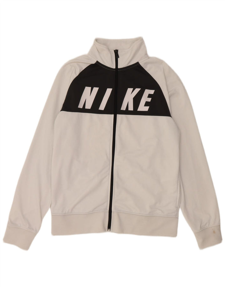 Jachetă de top pentru trening grafic NIKE pentru bărbați, alb mediu, poliester color bloc