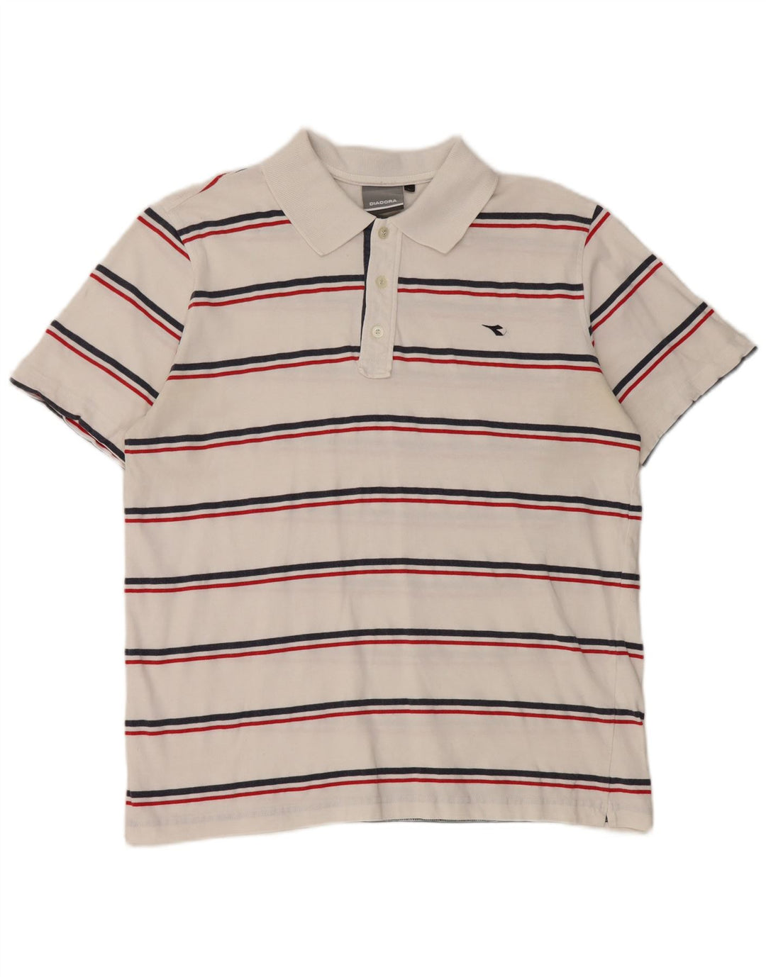 Tricou polo pentru bărbați Diadora, bumbac cu dungi albe mari
