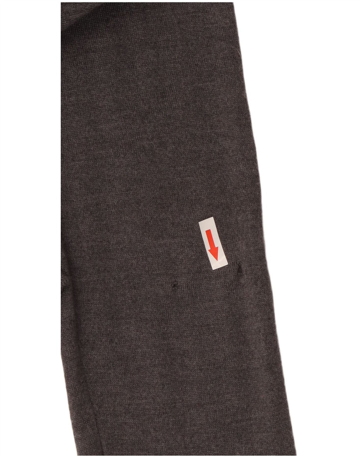 Pulover cu gât polo Hugo Boss pentru bărbați, lână virgină, gri mediu