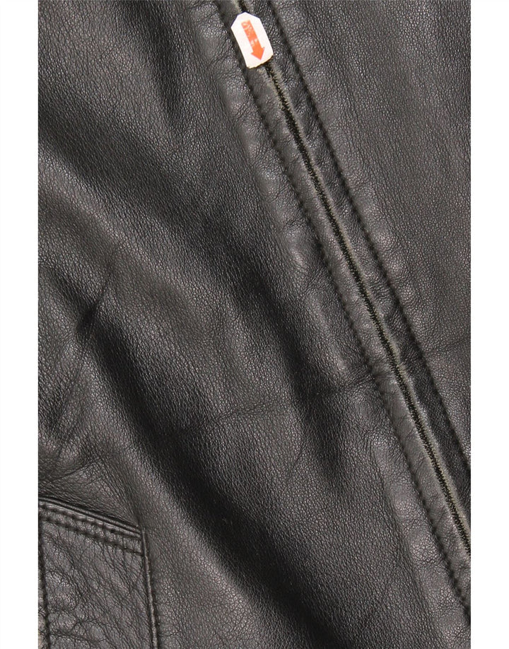 Geacă de piele vintage pentru bărbați IT 50 XL din piele neagră