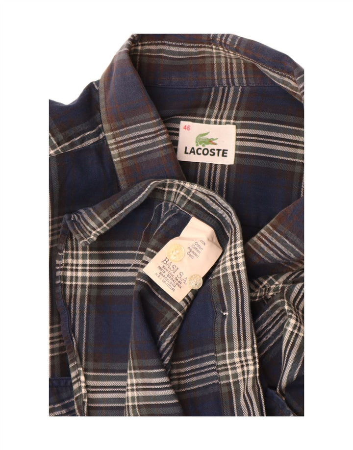 Cămașă pentru bărbați Lacoste Mărimea 46 2XL Bumbac cu carouri bleumarin