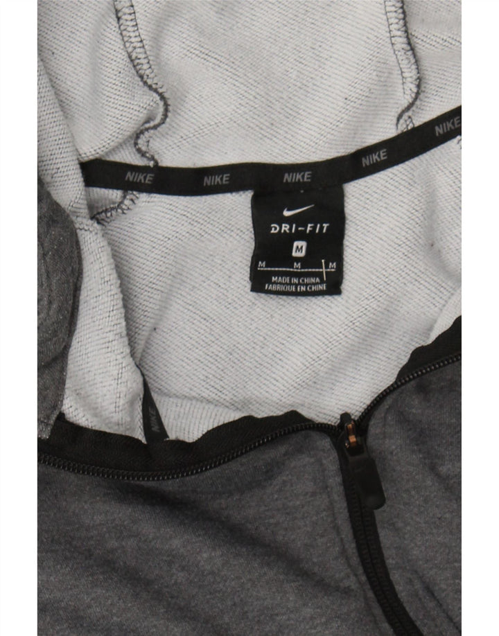 NIKE Mens Dri Fit Zip Hoodie Sweater Medium Grey Polyester Vintage Nike and Second-Hand Nike from Messina Hembry 