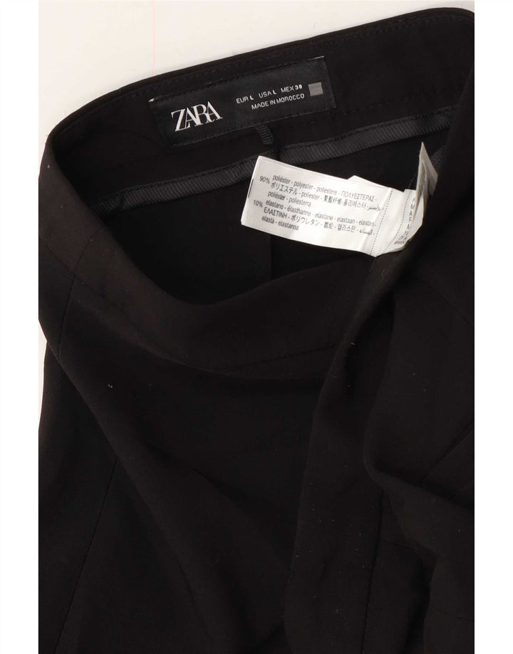 Pantaloni Drepți Casual Zara Femei L30 L27 Negru Poliester