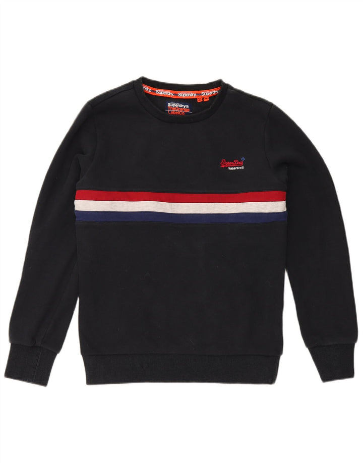 Pulover pentru bărbați Superdry Pulover mediu albastru bleumarin, bumbac color bloc
