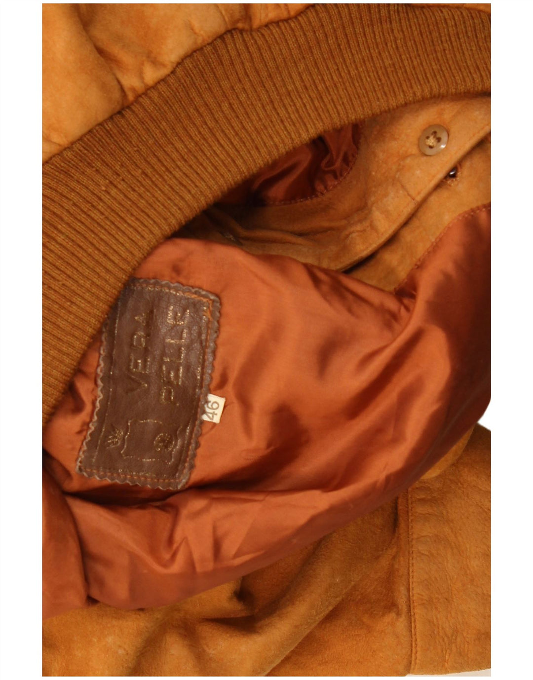 Bomber Vintage pentru bărbați din piele intoarsa IT 46 Mic Bej Piele