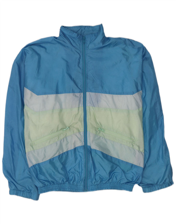 Jachetă de trening pentru bărbați vintage XL, albastru, nailon color bloc