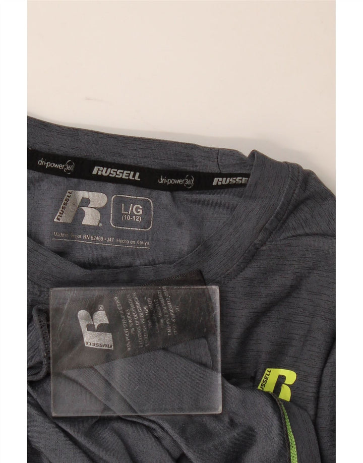 Russell Athletic pentru băieți Dri-Power Top cu mânecă lungă 10-11 ani mare, gri