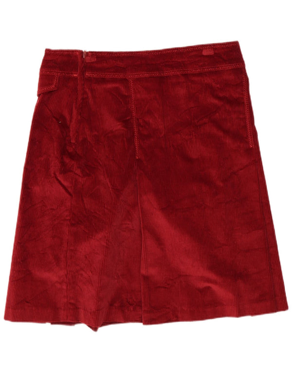 Fusta pentru femei Marlboro Classics din velur EU 42 Large W30 Burgundy Bumbac