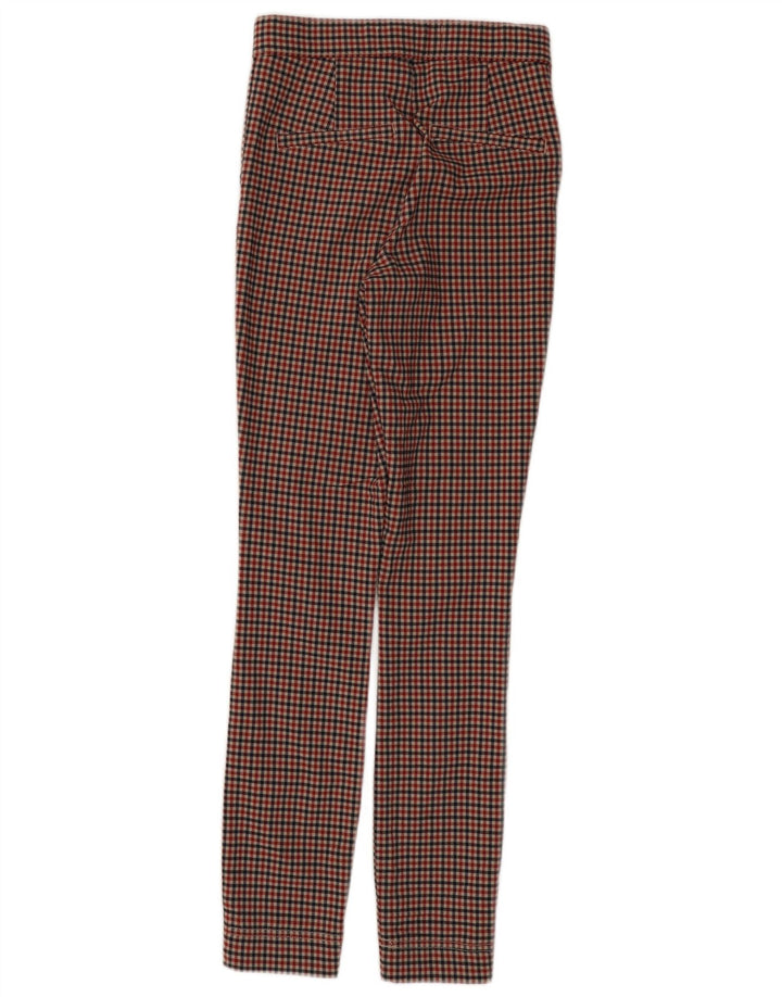 Pantaloni chino skinny pentru femei HOLLISTER XS W24 L28 Red Check Viscose