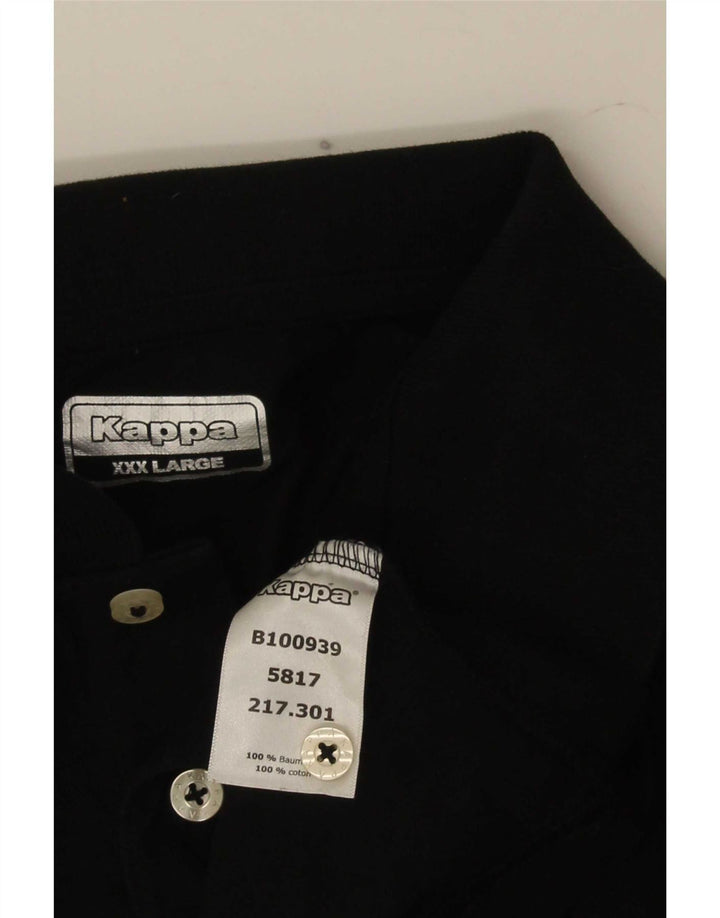 Cămașă polo pentru bărbați Kappa 3XL bumbac negru